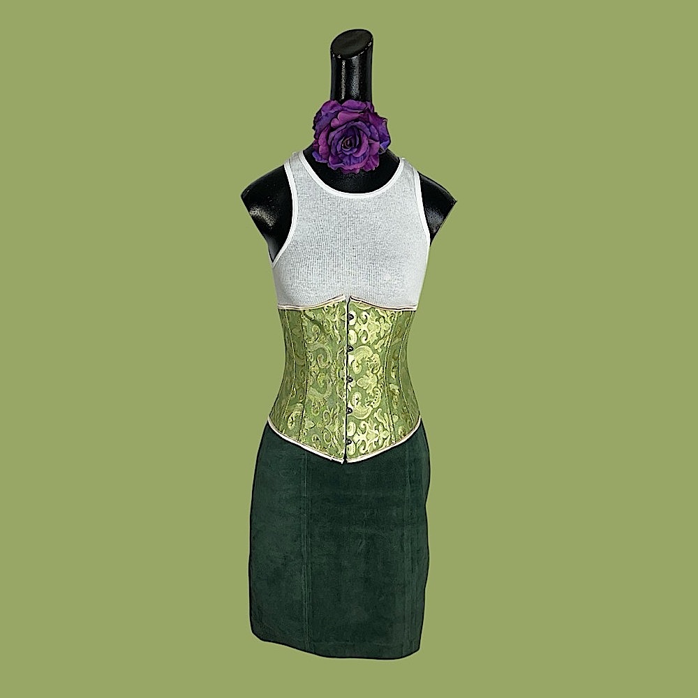 Vintage Express green suede leather skirt